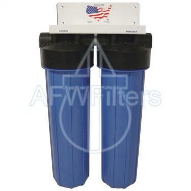 20" 2 Stage Big Blue KDF-55 Whole House Complete Water Filter System