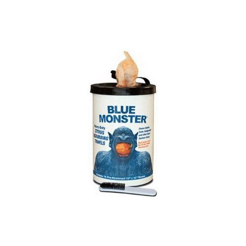10" x 12" Blue Monster Citrus Scrubbing Towels w/ Nail Brush (75 pack)