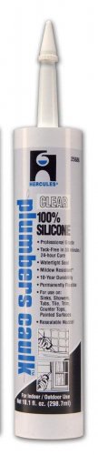 Oatey 25686 Hercules 11-Ounce Clear Cartridge Silicone Plumber's Caulk