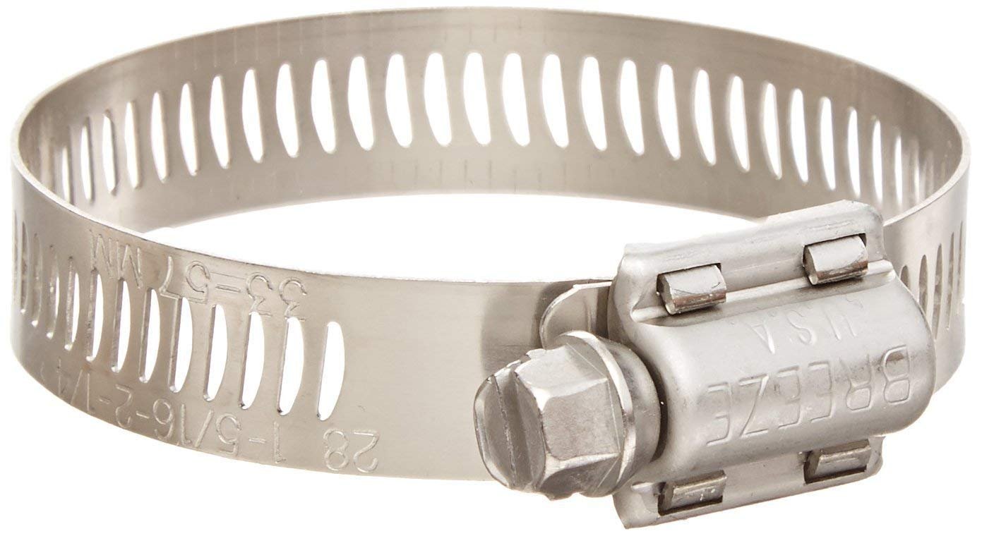 Breeze Power-Seal Stainless Steel Hose Clamp, Worm-Drive, SAE Size 52, (Pack of 10)