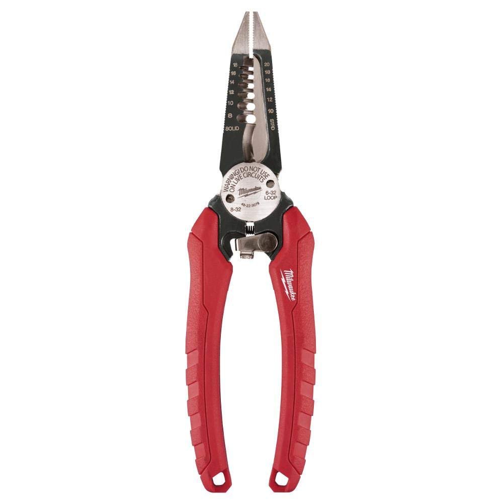 Milwaukee 48-22-3079 6-In-One Combination Wire Stripping and Reaming Pliers for Electricians