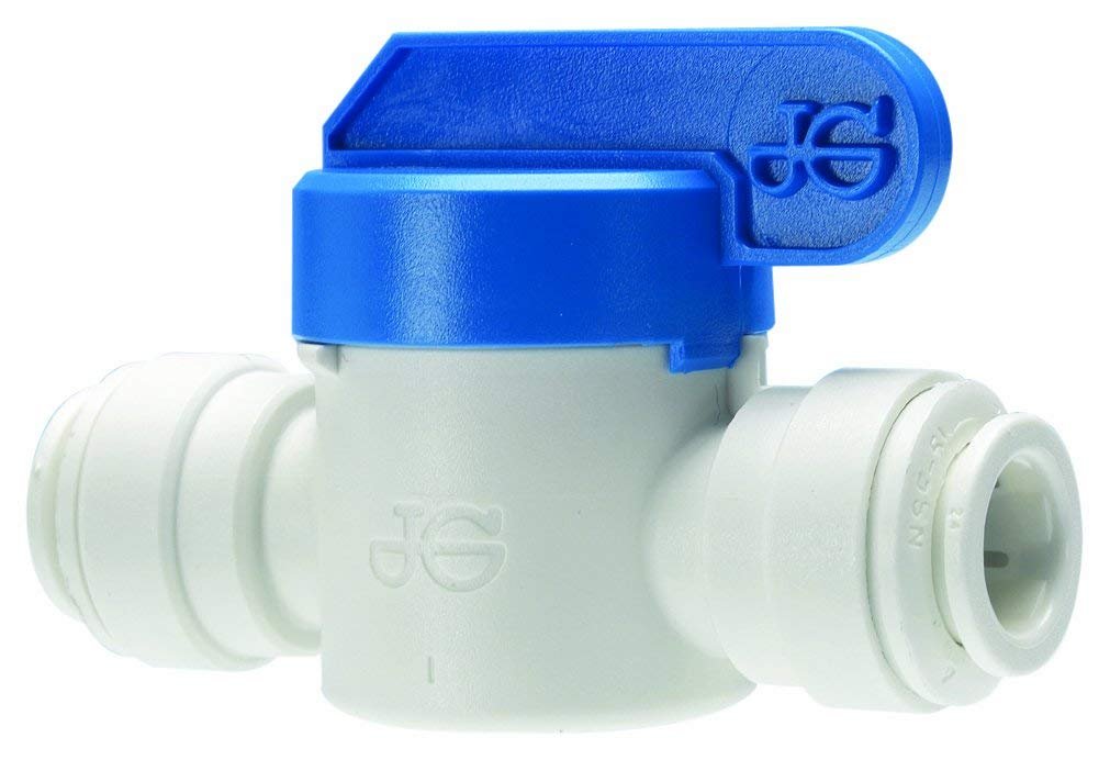 John Guest PPSV040808WP Single Straight Shut-Off Valve, 1/4" Tube OD x 1/4"