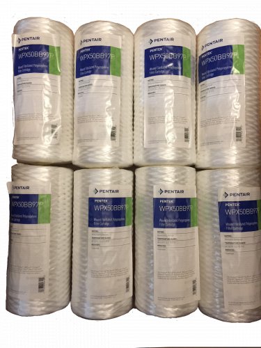 8 PK Pentek String-Wound Polypropylene Filter Cartridge 10" x 4.5" 50 Mi