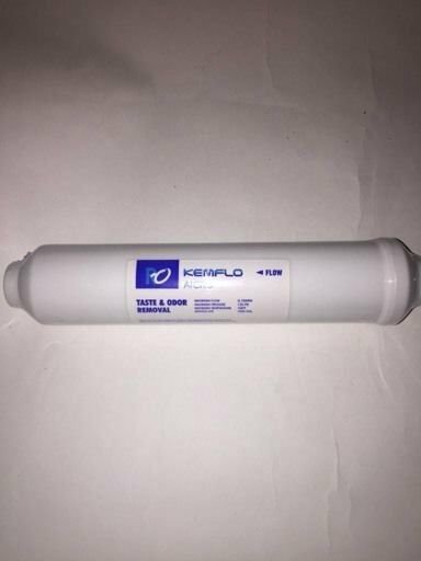 Kemflo AICRO-Q 10" x 2" GAC Inline Filter w 1/4" Built-In Quick-Connect Fittings