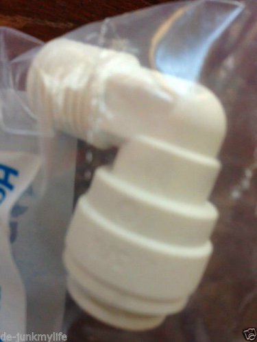 John Guest 3/8" OD &Atilde;� 1/4" NPTF Fixed Elbow White Polypropylene PP481222W