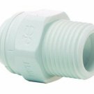 John Guest 1/4" × 1/4" NPTF Male Connector White Polypropylene PP010822W
