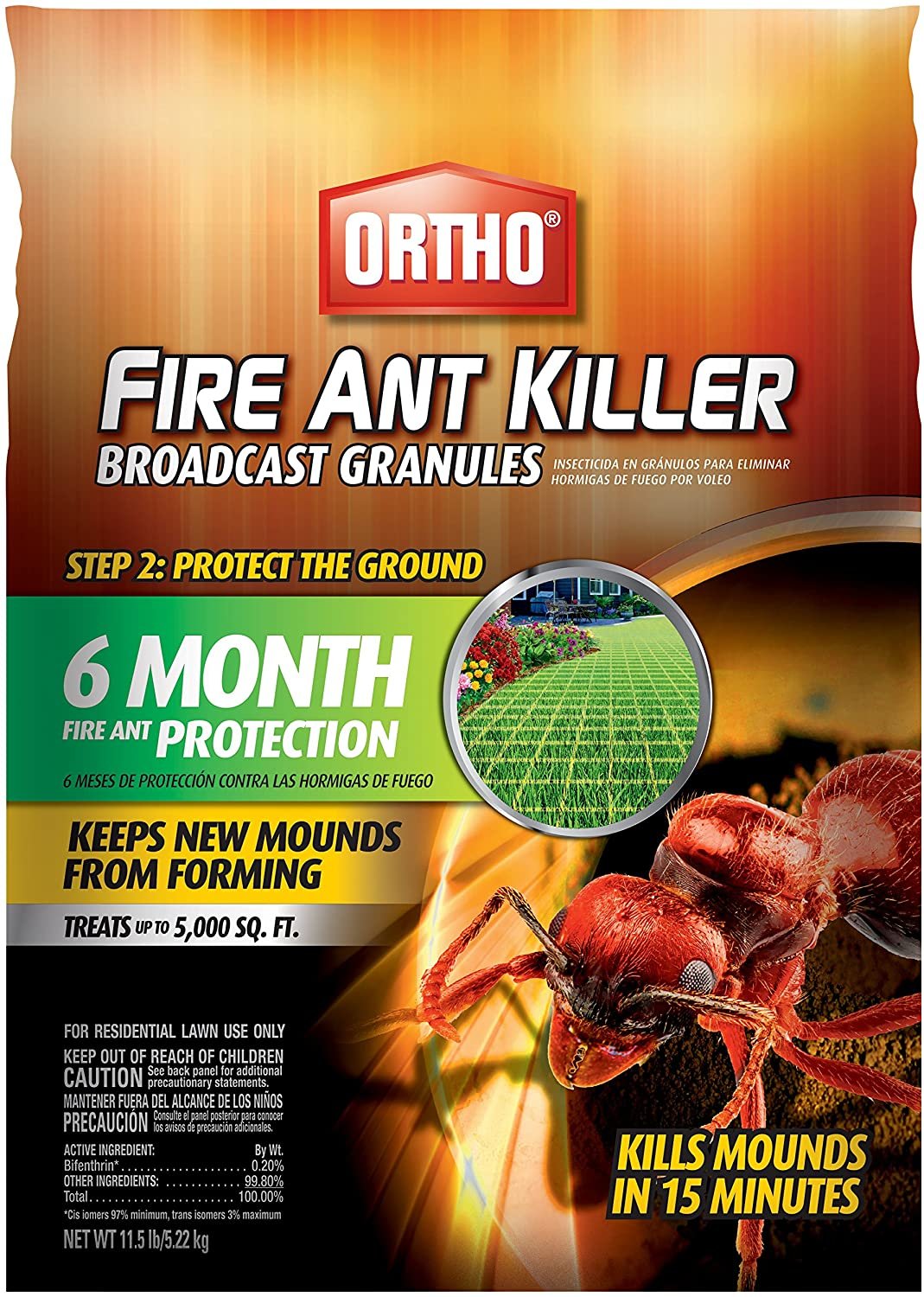 Ortho Fire Ant Killer Broadcast Granules: Treats up to 5,000 sq. ft, Prevent New