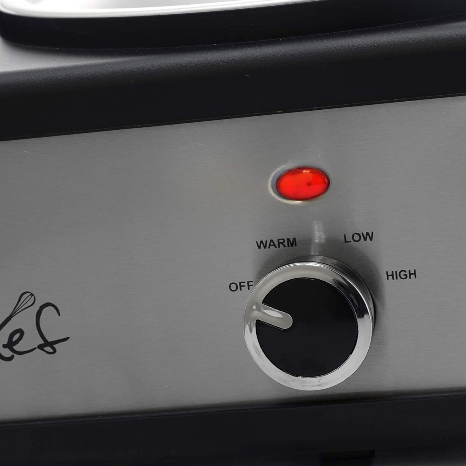 MegaChef MC1203 Triple 2.5 Quart Slow Cooker and Buffet Server in Brushed