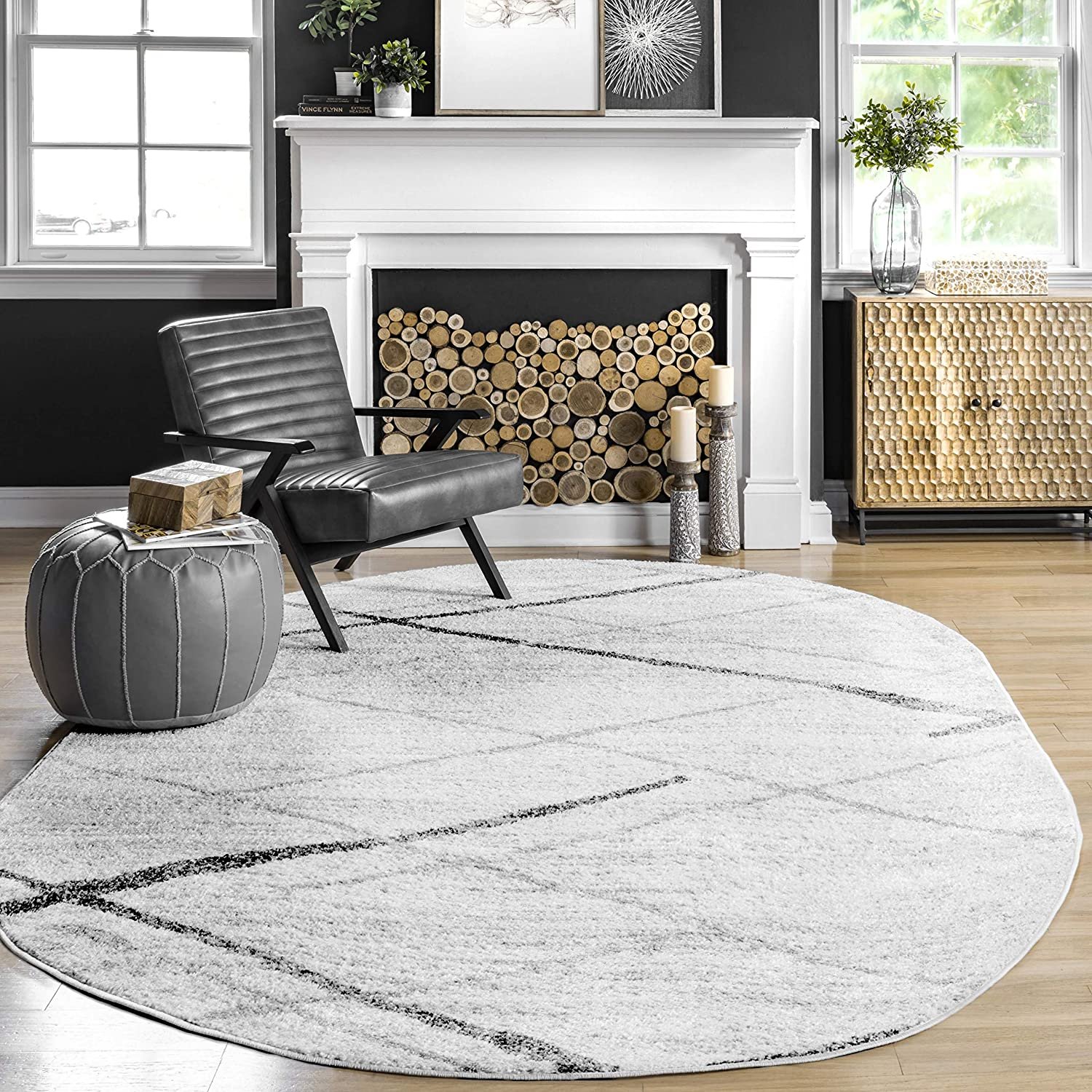 nuLOOM Thigpen Contemporary Area Rug, 8' x 10' Oval, Grey 8' x 10' Oval