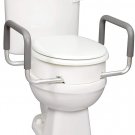 Carex 3.5 Inch Raised Toilet Seat with Arms - For Elongated Toilets - Elevated