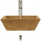 891 Bamboo Vessel Sink Brushed Nickel Bathroom Ensemble with 718 Vessel Faucet
