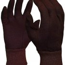 Azusa Safety C47100 Polyester/Cotton Safety Work Gloves, Brown Jersey Gloves, La