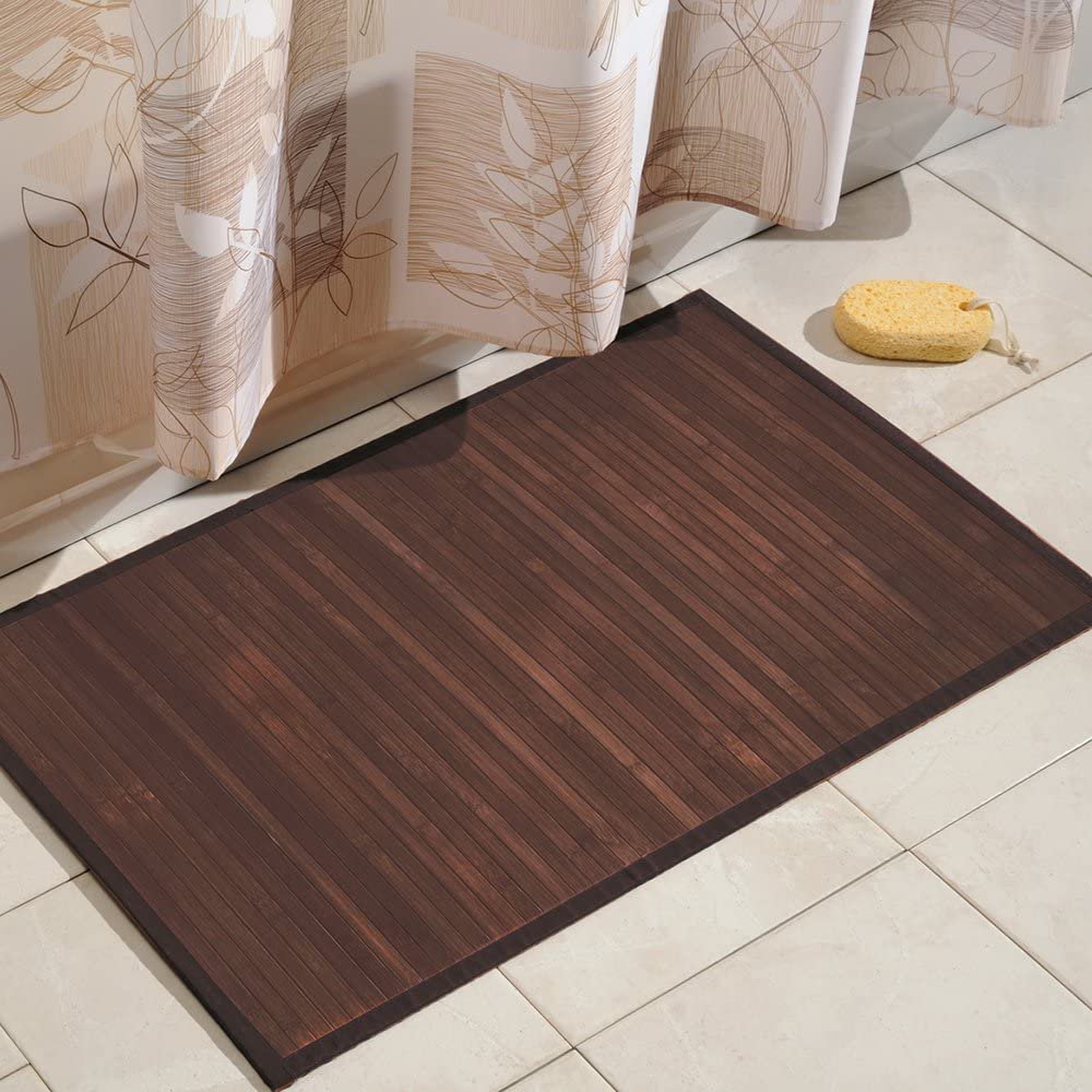 iDesign Formbu Bamboo Floor Mat NonSkid, WaterResistant Runner Rug
