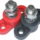 Positive Insulated Battery Power Junction Post Block 3/8 Lug X 16 thread (Red & Black Set)