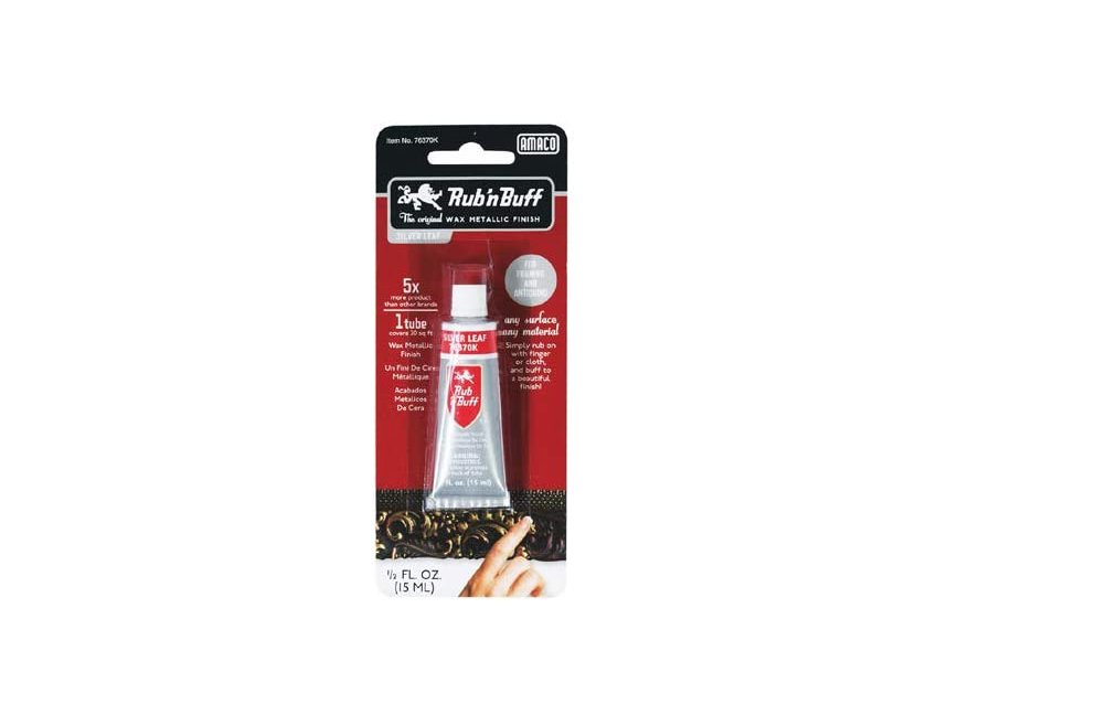 AMACO 76380A Rub 'n Buff Wax Metallic Finish, Pewter, 0.5-Fluid Ounce