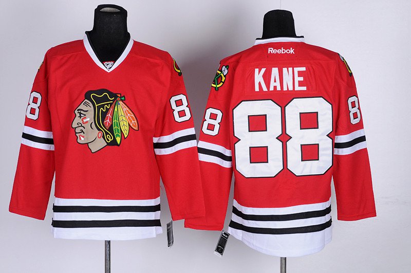 Patrick Kane Red Chicago Blackhawks Hockey Jersey, 2XL, Reebok, Free Ship