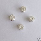 925 STERLING SILVER 5MM 2 FACE ROSE SPACER BEADING JEWELRY FINDINGS 4PCS