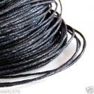 1.5MM THICK BLACK WAX CORD DIY JEWELRY BEADING THREAD WIRE ROPE 1 Yards