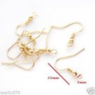 GOLD PLATED FINISH EAR WIRES EARRING HOOKS FINDING JEWELRY MAKING 20Pcs