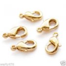 GOLD PLATED FINISH LOBSTER CLASPS  FINDING JEWELRY MAKING 8 Pcs 12mm