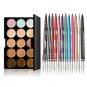 15 Colors Contour Concealer Palette + 12 Pcs Colorful Eyeshadow Eyeliner