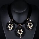 Short Lace Pearl Crystal Necklace