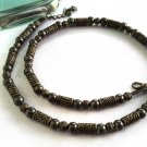 Necklace Men Choker Stone Pyrite Green Brown Bronze Beads Free Shipping 4028