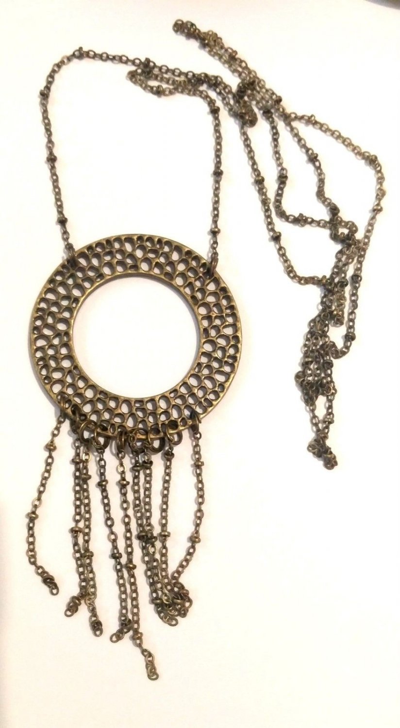 Pendant Necklace Women Bronze Earrings Set Boho Style Charm Jewelry