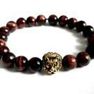 Double Stretch Men Btacelet Male Elastic Natural Red Brown Tiger Eye Beads 4075B