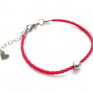 Bracelet Evil Eye Red Stainless Steel Women Heart Lobster Clasp Protection