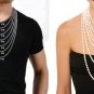Men Necklace Gray-Black Hematite Tibetan Silver Beads Biker Rocker Neckless 4029