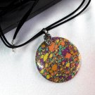 Pendant Women Necklace Leather Cord Natural Gemstone Multicolor Turquoise 1391