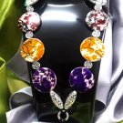 Necklace Multi-Color Women Jewelry Long Cord Large Beads Tassel Statement 4259