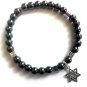 Bracelet Double Stretch Men Magen David Male Elastic Natural Hematite Beads Jewish Religion 4077