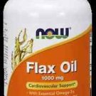 Flax Oil Organic 1000Mg  100 Sgels NOW Foods