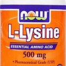 NOW Foods L-Lysine 500mg Supports Membrane Health - 250 Caps