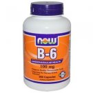 Now Foods, B-6, 100 mg, 250 Capsules