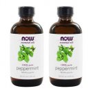 2 Bottles Now Foods 100% Pure Peppermint Oil 4 fl oz.