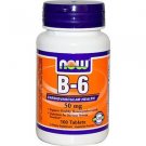 Now Foods, B-6, 50 mg, 100 Tablets
