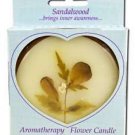 Auroshikha - Large Round Sandalwood Aromatherapy Flower Candle
