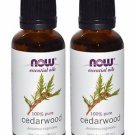 2 Bottles Now Foods Essential Oils 100% Pure Cedarwood - 1 fl oz (30 ml)