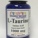 L Taurine Amino Acid 1000 mg 200 Capsules Supports Heart Health Expires 2020