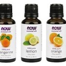 NEW 3 Pack Variety of NOW Essential Oils: Citrus Blend  Orange Tangerine Lemon