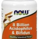Now Foods Acidophilus, 60 Caps w/BIFIDUS 8 BILLION (Pack of 3)