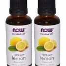 2 Bottles Now Foods Essential Oils 100% Pure Lemon Oil - 1 fl oz (30 ml)
