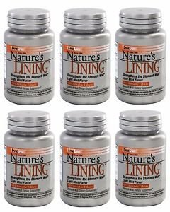 6 Pack Lane Labs Nature's Lining Strengthens the Stomach Wall - 60 Chewable Tabs