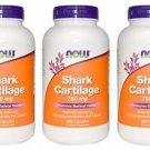 3 Pack Now Foods Shark Cartilage 750Mg Immune System Support - 300 Caps
