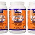 3 Pack Now Foods Non-Gmo Lecithin Granules 2 Lb (907g)