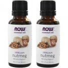 2 Bottles Now Foods Nutmeg Oil 100% Pure 1 fl. oz