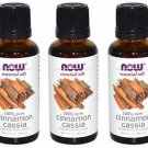 3 Pack Now Foods 100% Pure Cinnamon Cassia Oil 1 fl. oz